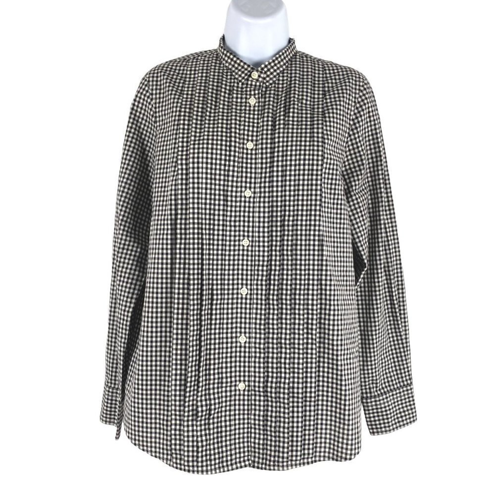 Thomas Mason for‎ J. Crew Womens Shirt Size 4 Button Front Gingham TP-2311